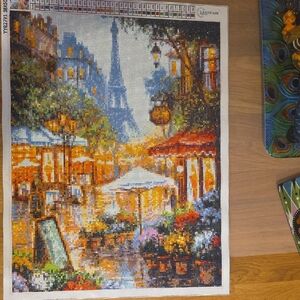 Vibrant Cityscape Wall Art with Eiffel Tower